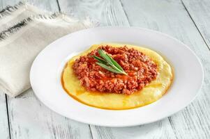 Italian polenta bolognese photo