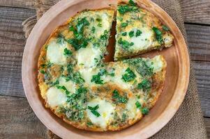 Frittata with ground meat and mozzarella photo