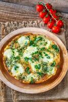 Frittata with ground meat and mozzarella photo