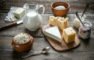 Various types of dairy products photo