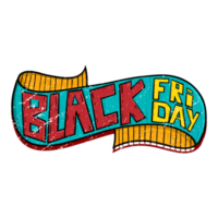 Retro Banner Black Friday .Hand drawn trendy design element . For sale Promotion or Advertisement offer png