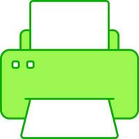 Isolated Printer Green Icon Or Symbol. vector