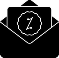 Discount Offer Envelope Or Message Icon In Black And White Color. vector