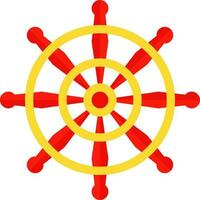 Isolated Dharmachakra Dharma Wheel symbol Or Icon In Flat Style. vector