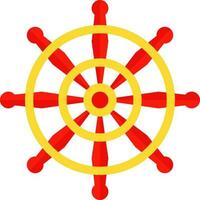 Isolated Dharmachakra Dharma Wheel symbol Or Icon In Flat Style. vector