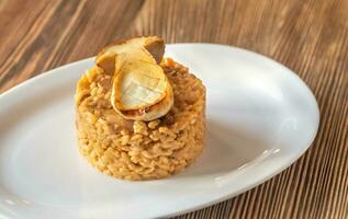 Risotto with porcini mushrooms photo