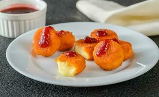 Camembert nuggets closeup photo