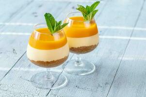 Mango cheesecake glasses photo