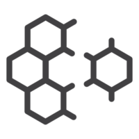 nanoteknologi blockera sampolymerer symbol, enkel tunn linje ikon png