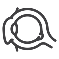 human eye, lens focus inside an eyeball, simple thin line icon png