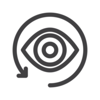 eye exercise icon, simple thin line icon png