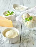 Assortment of Italian dairy foods photo