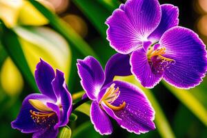 A beautiful orchid flowers. Blooming Splendor. The Enchanting World of Orchids. photo