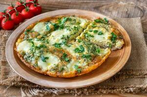 Frittata with ground meat and mozzarella photo