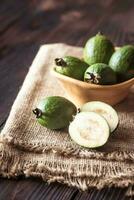 Bowl of feijoa fruits photo