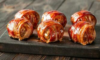 Bacon wrappped meatballs photo