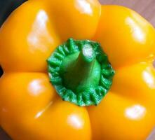 Fresh bell pepper top view photo