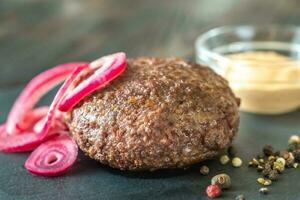 Hamburg steak closeup photo