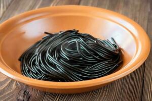 Portion of black spaghetti photo