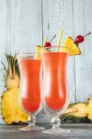 Two glasses of Singapore Sling photo