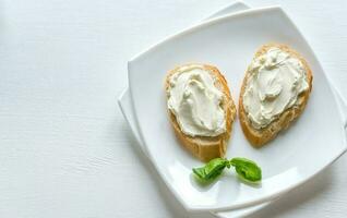 Sandwiches with cream cheese photo