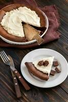 Chocolate pie with mascarpone photo