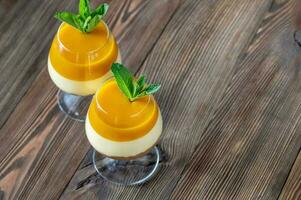 Mango cheesecake glasses photo