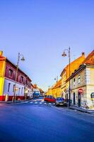 Old town city of Sibiu, Transylvania, Romania, travel Europe with historic buildings architecture photo