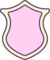 Shield Icon In Purple And Yellow Color. vector