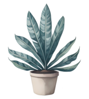 aquarelle maison plante. ai génératif png