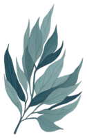 Watercolor green leave. png