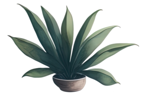 aquarelle maison plante. ai génératif png