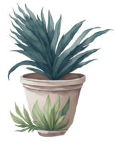 aquarelle maison plante. génératif ai png