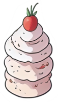 sucré gâteau dessin animé illustration. génératif ai png