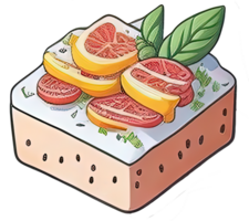 Sweet cake cartoon illustration. png