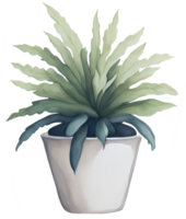 aquarelle maison plante. ai génératif png