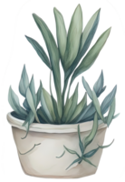 aquarelle maison plante. ai génératif png