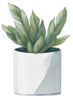 aquarelle maison plante. génératif ai png