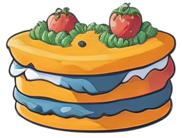 sucré gâteau dessin animé illustration. génératif ai png