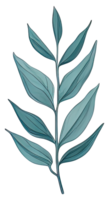 Watercolor green leave. png