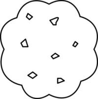 Cookie Icon In Black Line Art. vector