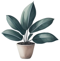 aquarelle maison plante. ai génératif png