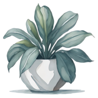 aquarelle maison plante. génératif ai png