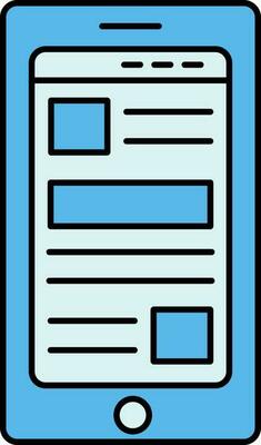 Blue Color Online Website In Smartphone Icon.