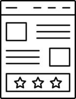 Website Rating Icon In Thin Line Art. vector