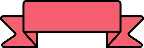 Blank Message Ribbon Icon In Red Color. vector
