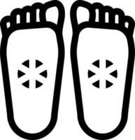 Footprints of Buddha Or Buddhapada Icon In Black And White Color. vector