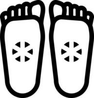 Footprints of Buddha Or Buddhapada Icon In Black And White Color. vector