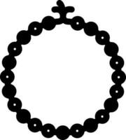 Tasbih Icon Or Symbol In Black Color. vector