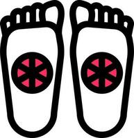 Footprints of Buddha Or Buddhapada Icon In White And Pink Color. vector